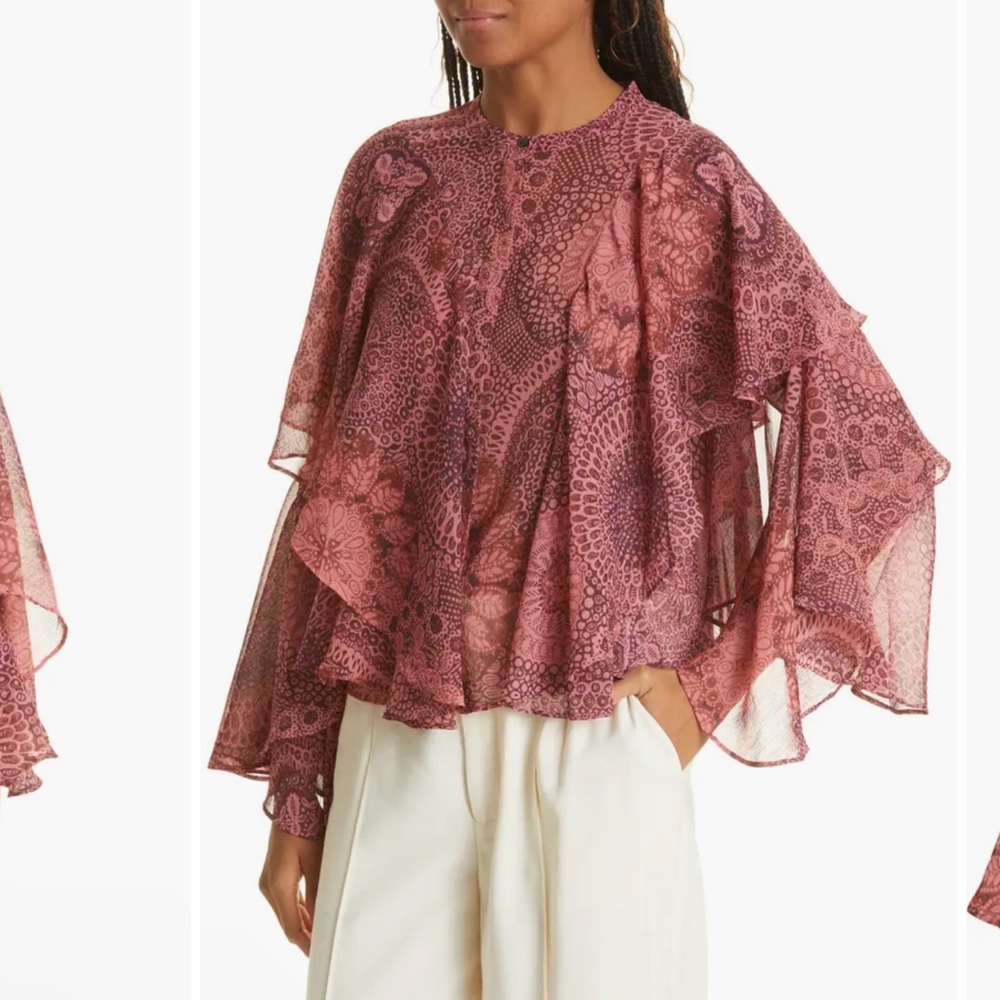 Ted Baker London Isuana Print Layer Women's Blouse Sz 2